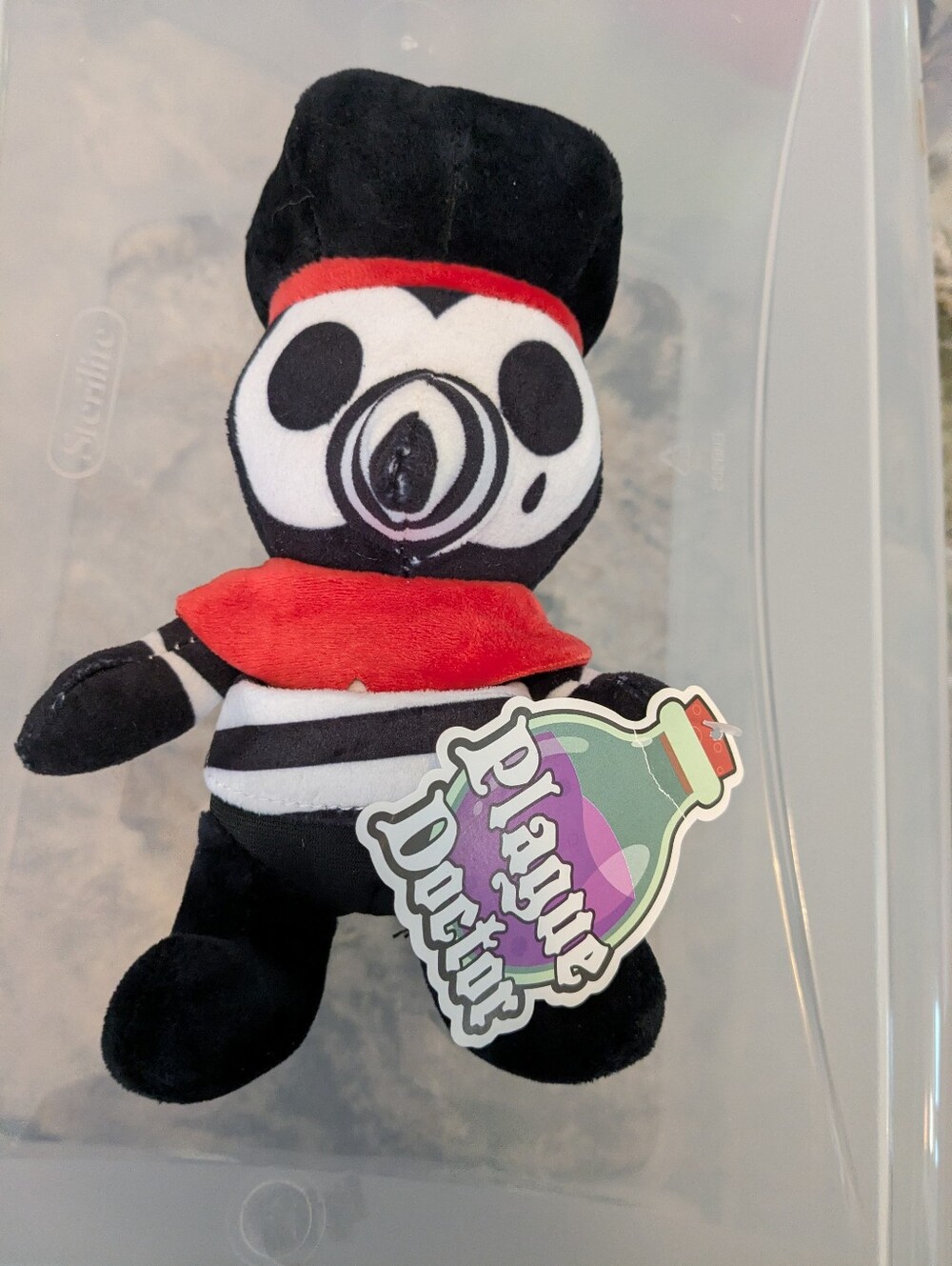 Plush Plague Doctor Character Toy - Black, White & Red